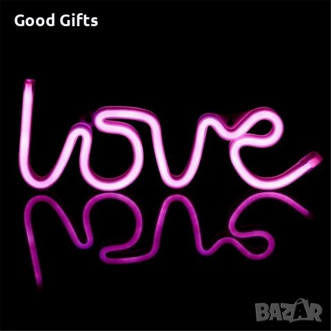 Голяма LED Неонова лампа LOVE , Подарък за Св.Валентин