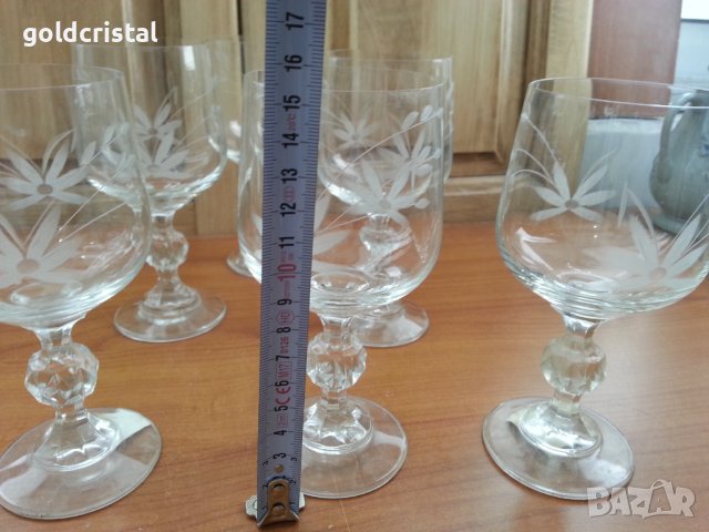 Ретро кристални чаши гравирани , снимка 5 - Антикварни и старинни предмети - 37348216