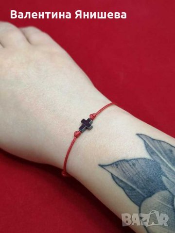 Дамска/мъжка/детска гривна с кръстче от хематит+ Подарък, снимка 12 - Гривни - 26162664