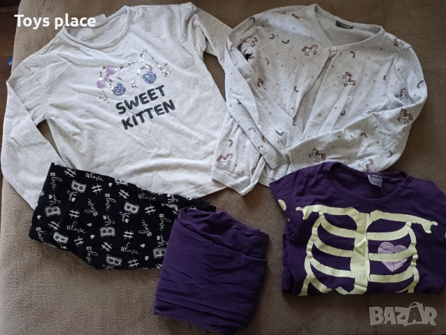 Лот 122/128 Блузка, жилетка, клин, пижама