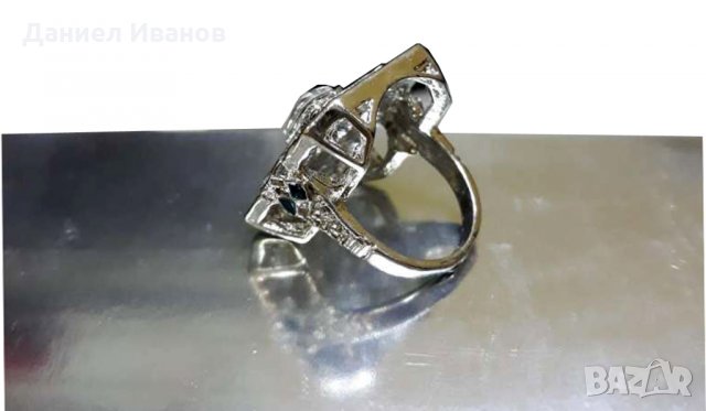 Сребърен пръстен проба 925 с камъни топаз НОВ, снимка 2 - Пръстени - 28402146