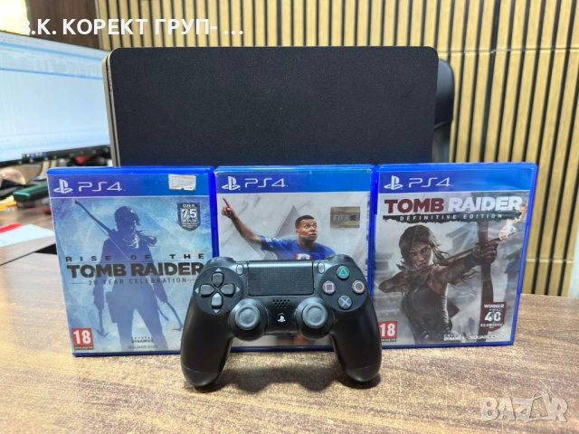 Playstation 4 Slim 500gb с 1 джойстик и 3 игри