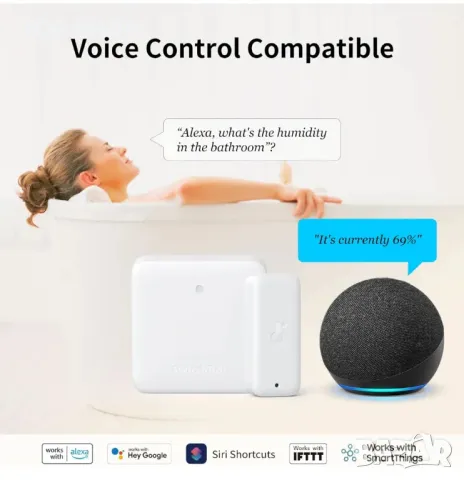 SwitchBot WiFi термометър Хигрометър 3 броя комплект с Hub Mini, IP65,работи с Alexa, снимка 3 - Други - 48930211