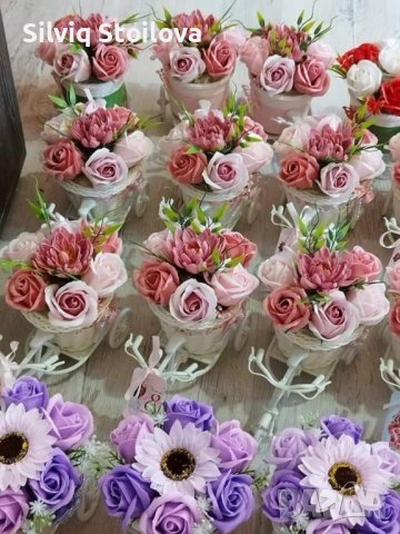 Декоративни колела със сапунени цветя, снимка 5 - Подаръци за жени - 39639620