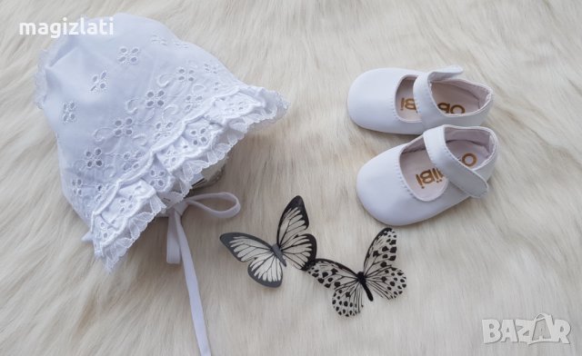 Бебешки буйки и шапка за новородено момиченце, снимка 7 - Бебешки обувки - 33426842