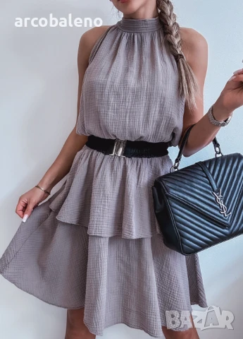 Дамска рокля от муселин и памук FANGO SONIA, снимка 3 - Рокли - 50797219