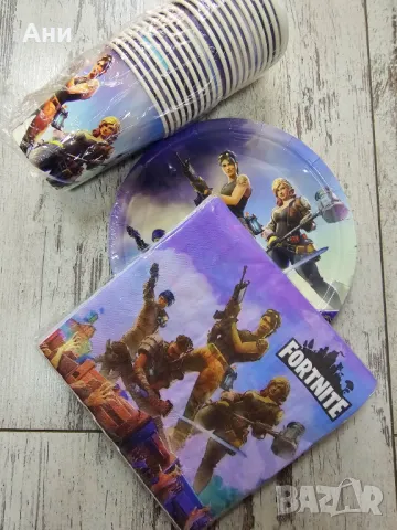 Тематична парти украса Fortnite сет за рожден ден 10 деца, снимка 8 - Други - 49010326