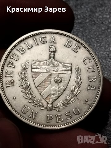 1 песо 1934 год., Република Куба, сребро 26.72 гр., проба 900/1000