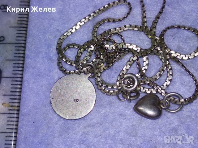 РИМОКАТОЛИЧЕСКА СРЕБЪРНА - WF ИКОНКА и СРЕБЪРНО СЪРЧИЦЕ със СРЕБЪРНА ВЕРИЖКА СРЕБРО 925 ПРОБА 40320, снимка 8 - Колиета, медальони, синджири - 43224550