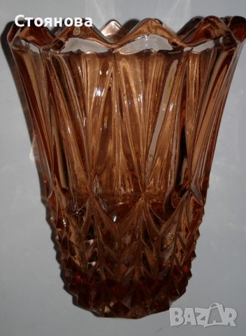 Ваза - масивно цветно релефно стъкло, снимка 5 - Декорация за дома - 26300510