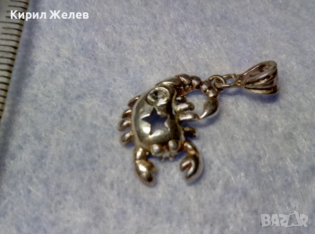 ЗОДИЯ СКОРПИОН ФИГУРАЛЕН СРЕБЪРЕН ПЕНДАНТ СРЕБРО 925 с ИСКРЯЩ ЦИРКОН 44296, снимка 6 - Колиета, медальони, синджири - 50510690
