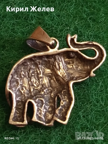 Сребърен медальон с формата на Слон амулет за късмет ювелирна изработка 49808, снимка 4 - Колиета, медальони, синджири - 52882115