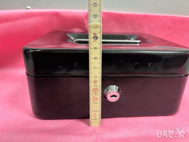 Преносима метална кутия за пари и ценности 200х160х90 мм, Черна, снимка 8 - Кутии за съхранение - 52594366