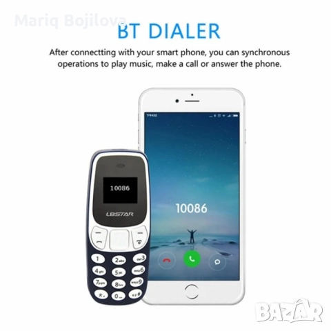 L8STAR BM10 Dual SIM Bluetooth съвместим мини бар телефон 2G GSM 0.66 инчов екран мобилен телефон, снимка 6 - Други - 50596579