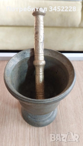хаван с чукало бронз масивни за ценители , снимка 4 - Антикварни и старинни предмети - 51711619