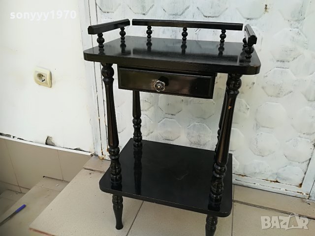 антика-черна маса 66/40/29см с чекмедже 0207211905, снимка 5 - Колекции - 33403879