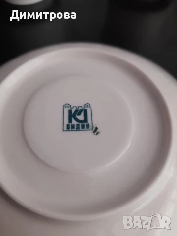 Ретро сервиз за кафе, видински костен порцелан, маркиран, снимка 5 - Антикварни и старинни предмети - 50908197