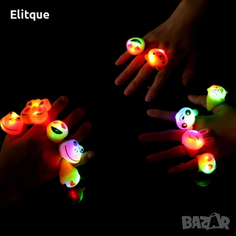 Светещ пръстен TPR. Мигащ парти пръстен, снимка 7 - Пръстени - 52800530
