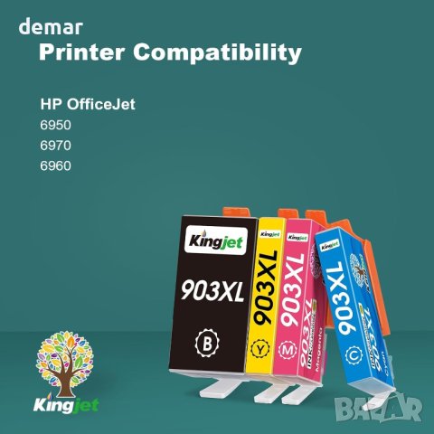 Касети с мастило KINGJET 903XL, съвместими с принтер HP OfficeJet Pro 6960 6950 6970, 4 пакета, снимка 2 - Принтери, копири, скенери - 43573113