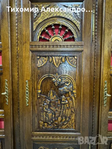 Трикрилен гардероб от дъбов масив, снимка 9 - Гардероби - 48112501