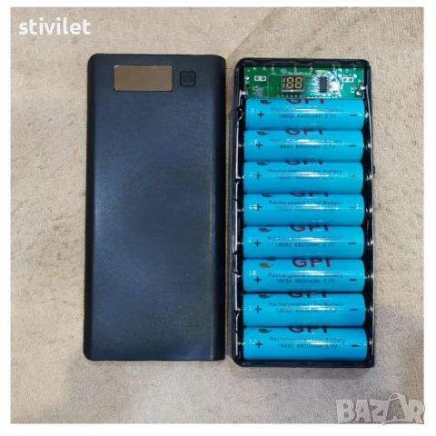 Power Bank Кутия за 8 бр.18650 батерии + фенер НОВО, снимка 9 - Други - 52095632