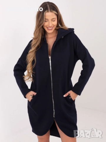 Дамски дълъг преходен суичър с качулка и цип Tina, 5цвята , снимка 15 - Суичъри - 52931058