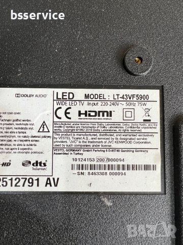 Телевизор JVC LT-43VF5900. 17mb211s / 17ips62 , снимка 3 - Части и Платки - 38801828