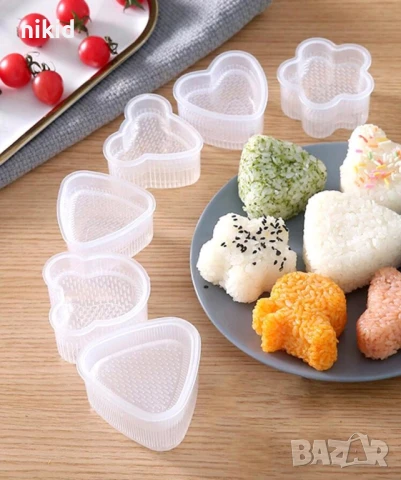 различни форми пластмасови форми кутии за суши хапки ориз Онигири форма