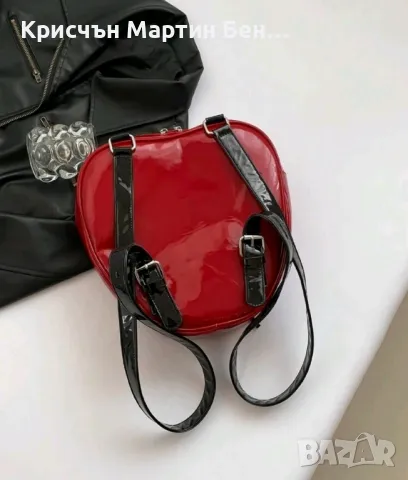 Дамска кожена чанта в форма няколко ябълка , снимка 4 - Чанти - 47889454