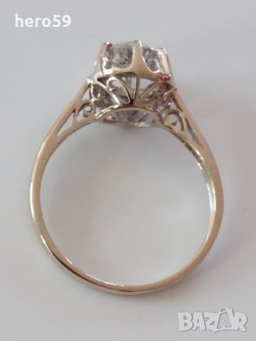 Златен 750 проба дамски пръстен с брилянт 0.9 карата диамант, снимка 14 - Пръстени - 35474173
