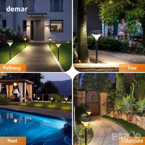 ECOWHO LED Соларни лампи за градина, 4 броя, снимка 7 - Соларни лампи - 43773742