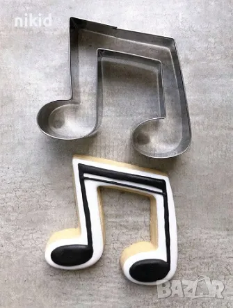 3 музикални ноти нота резец метални форми резци форма резец декорация тесто бисквитки фондан украса, снимка 2 - Форми - 19819454