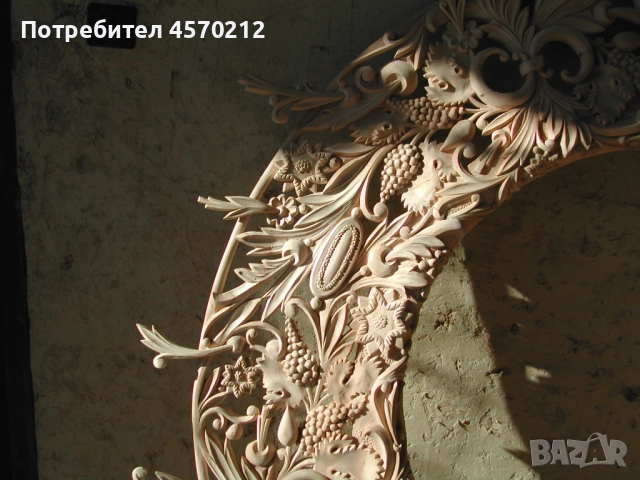 Розета Дърворезба, Ръчна изработка по поръчка, Розета слънце, Дърворезба за стена или таван, снимка 2 - Декорация за дома - 51505011