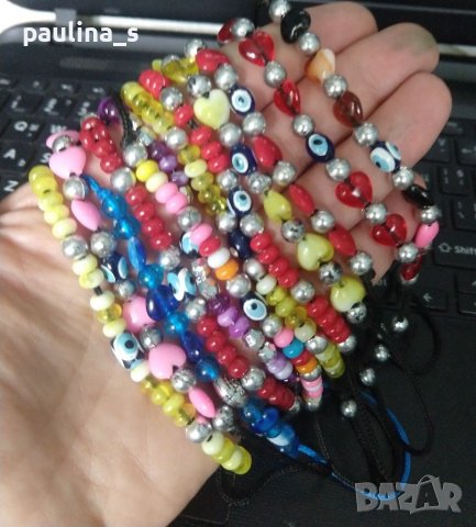 Ръчно изработени / Гривна - амулет с окото на Назар, срещу уроки и за късмет, ръчна изработка , снимка 2 - Гривни - 37201227