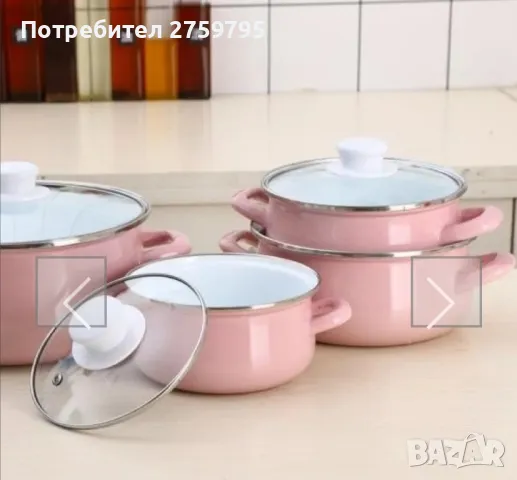 ХИТ.Комплект 5 броя тенджери, със 5 бр стъклени капаци Висококачествена изработка

,РОЗОВИ., снимка 2 - Съдове за готвене - 49399757