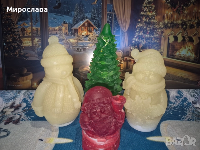 Коледни светещи декорации от глицеринов сапун – уникален сет