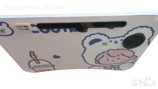 Детска масичка с 4 USB порта, вентилатор и LED лампа, снимка 6 - Мебели за детската стая - 48591755