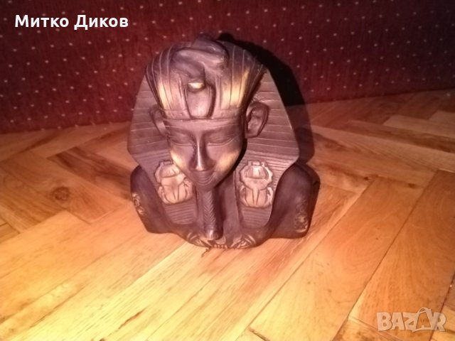 Тутанкамон египетска дървена статуя маска Н-18см на 16х10см