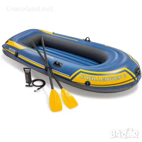 Надуваема лодка Challenger 2 Intex, 236 x 114 см, PVC, за 2 души, синя
