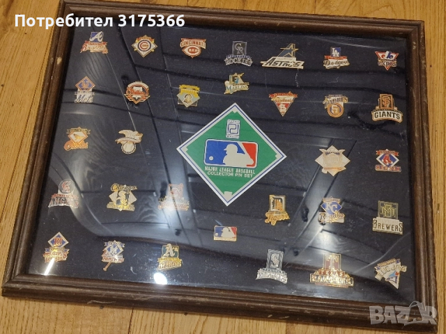 Комплект значки  на отборите в Официалната бейзболна лига MAJOR LEAGUE BASEBALL , снимка 1