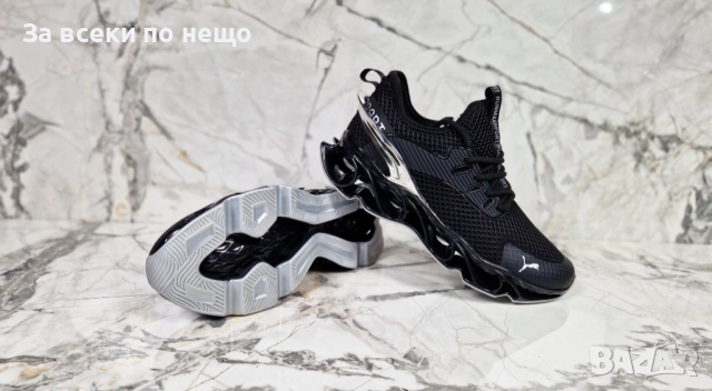 Puma Мъжки Черни Маратонки👟Мъжки Спортни Обувки Пума - С Черен Или Сив Акцент Код P1143, снимка 2 - Маратонки - 51702968
