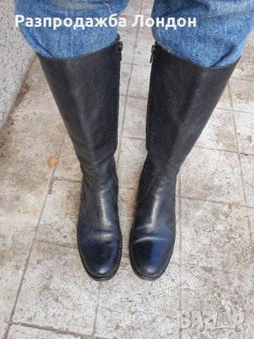 Ботуши кожени италиански,с вързани р37, снимка 2 - Дамски ботуши - 34967220