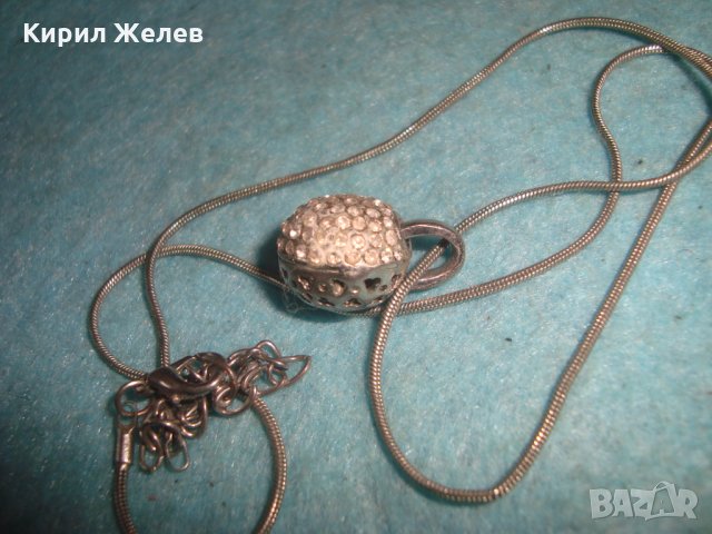 ПОСРЕБРЕН КРИСТАЛЕН НЕЖЕН АРТ МЕДАЛЬОН АЖУРЕН 7168, снимка 5 - Колиета, медальони, синджири - 35272060