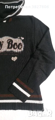 Плетен суичър черен, снимка 2 - Суичъри - 50259463