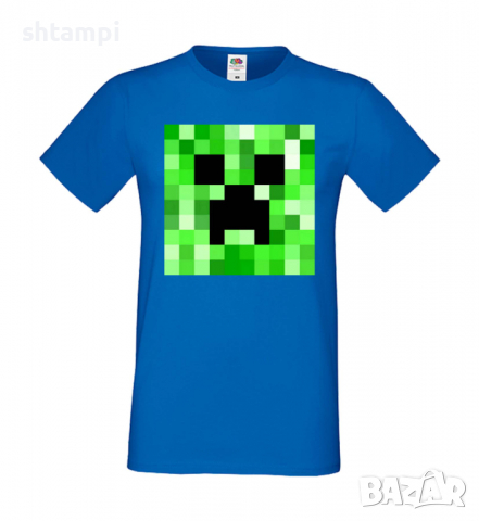 Мъжка тениска Creeper Face 2,Minecraft,Игра,Забавление,подарък,Изненада,Рожден Ден., снимка 3 - Тениски - 36492770