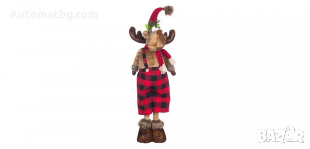 Коледен декоративен елен с Кариран панталон, Automat,75см 