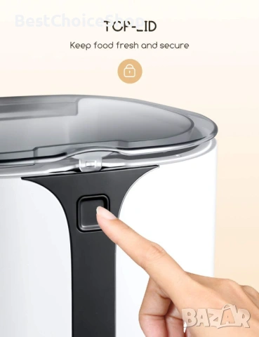 Автоматична хранилка за котки 7L Таймер Контрол на порциите Запис на глас, снимка 2 - За котки - 53245376