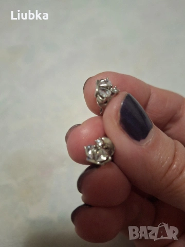 сребърни обеци с камъни, снимка 9 - Обеци - 53461676