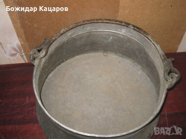 Стар голям котел, бакър. Цена 110 лева, (56.24 €). Пращам по Еконт., снимка 2 - Антикварни и старинни предмети - 52942502