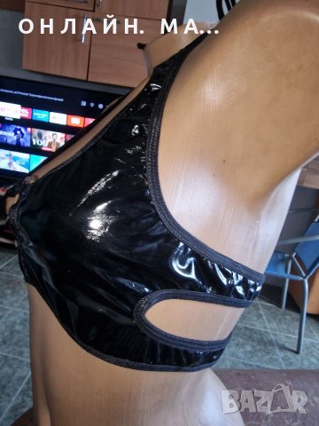 Стилен и оригинален, отворен, латекс сутиен +бикина /м.л, снимка 2 - Корсети, бюстиета, топове - 39766952